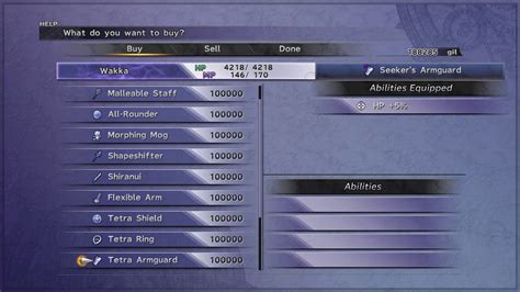 ffx weapons with 4 empty slots